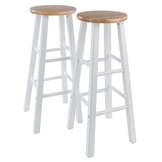 WINSOME Stool Element 2-Pc Bar Stool Set, Natural and White